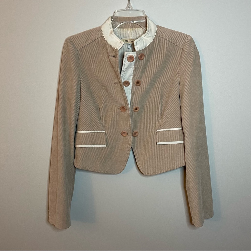 See By Chloe 8 Corduroy Jacket/Blazer Tan/Beige - Picture 9 of 9
